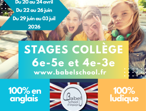 Stages d&rsquo;anglais collégiens été 2026